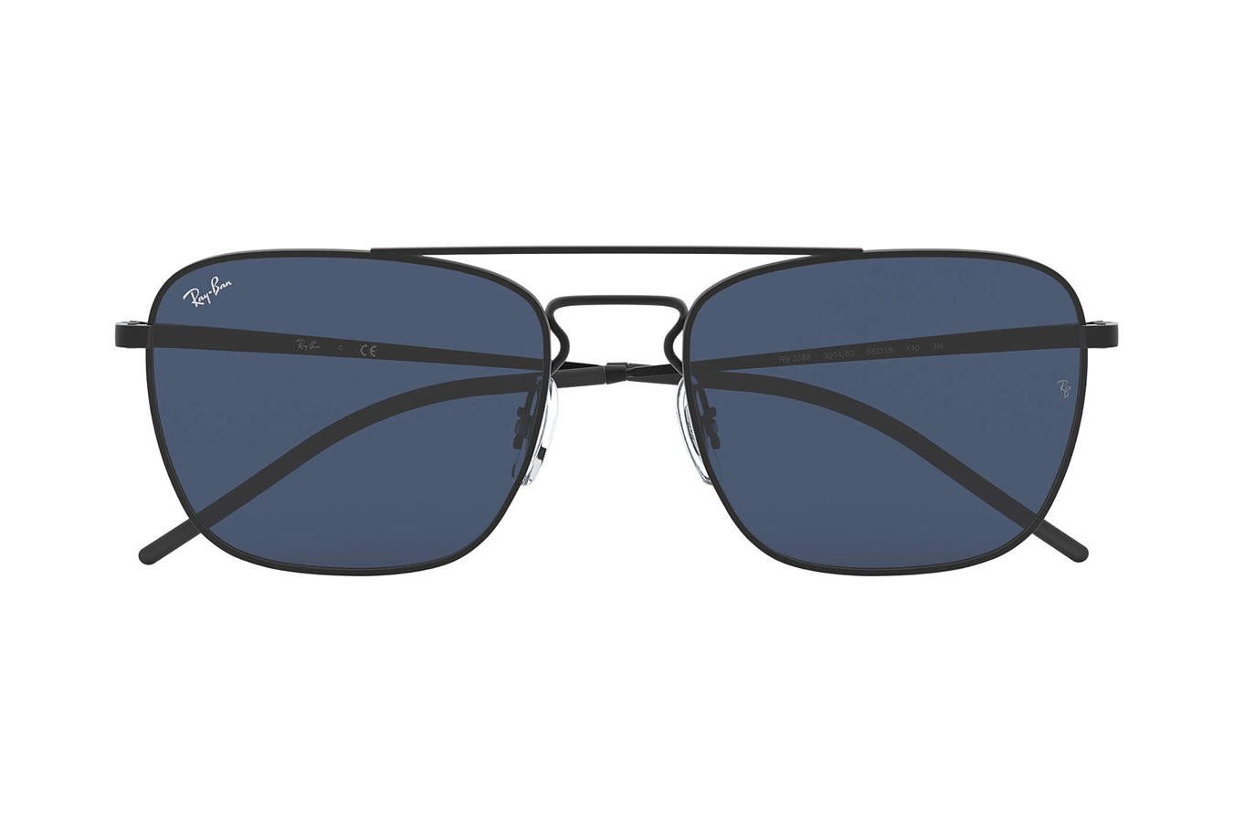 RAY BAN RB3588 Black Frame with Blue Classes Lenses - Standard
